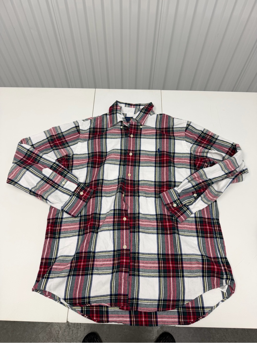 Ralph Lauren Red, White and Black Plaid Button-Down Shirt